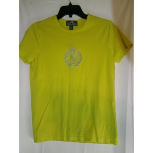 Lauren Active Ralph Lauren Neon Green/Yellow Athletic TShirt w/Logo Embroidery M